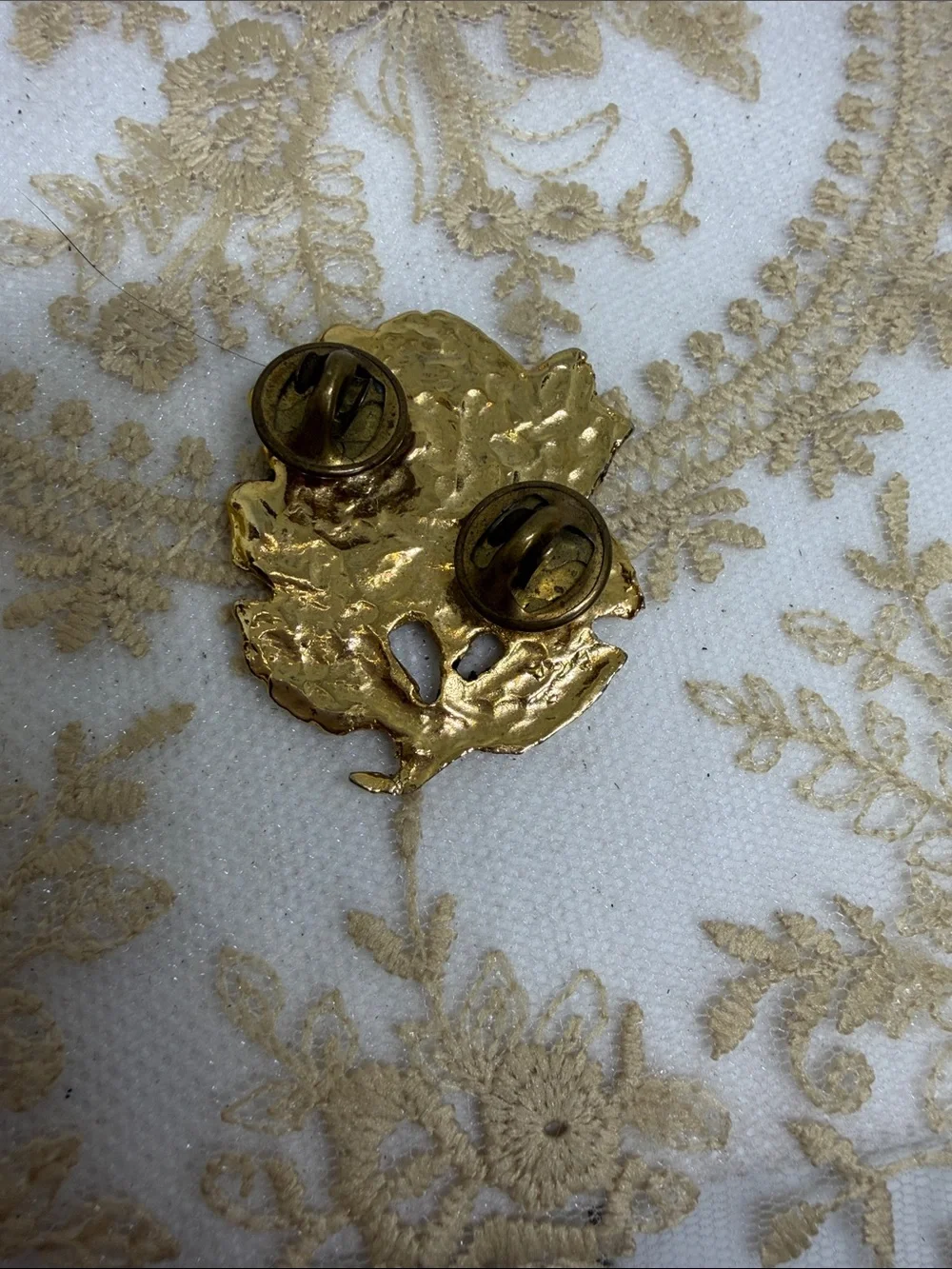 Vintage BALLOU REG’D Gold Tone Rose Brooch – Sculptural Floral Estate Pin 70’s